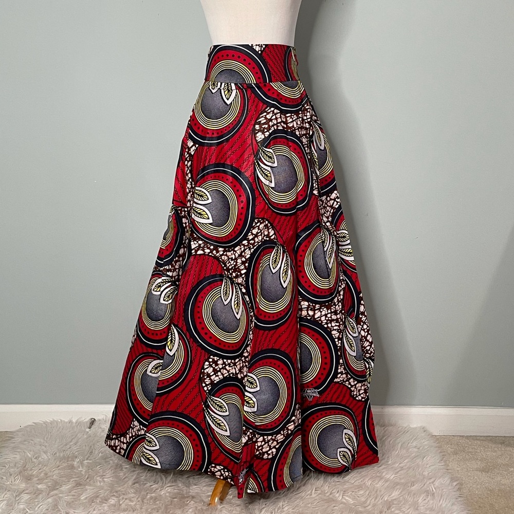 High waist African print skirt w/ pockets